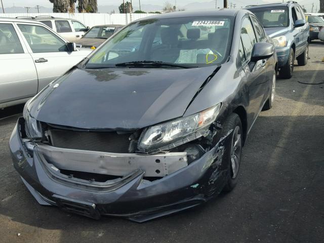 2HGFB2F50DH507695 - 2013 HONDA CIVIC LX GRAY photo 2