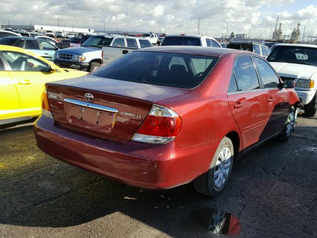 4T1BE32K65U101243 - 2005 TOYOTA CAMRY LE RED photo 4