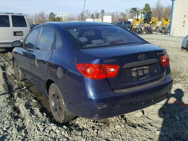 KMHDU46D07U094919 - 2007 HYUNDAI ELANTRA GL BLUE photo 3