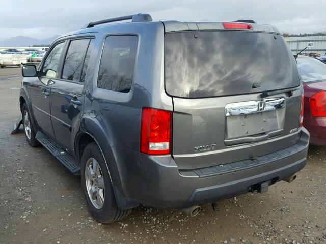 5FNYF48599B048653 - 2009 HONDA PILOT EXL GRAY photo 3