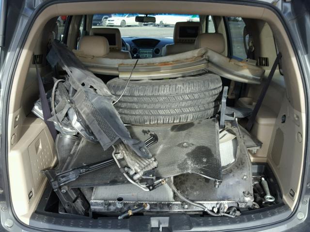 5FNYF48599B048653 - 2009 HONDA PILOT EXL GRAY photo 9