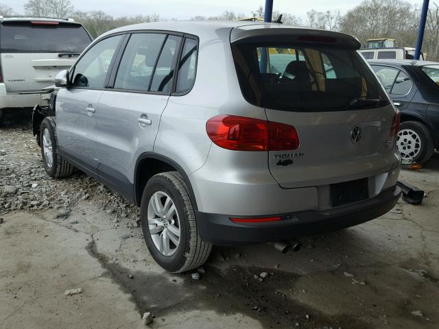 WVGAV3AX8EW516495 - 2014 VOLKSWAGEN TIGUAN S SILVER photo 3