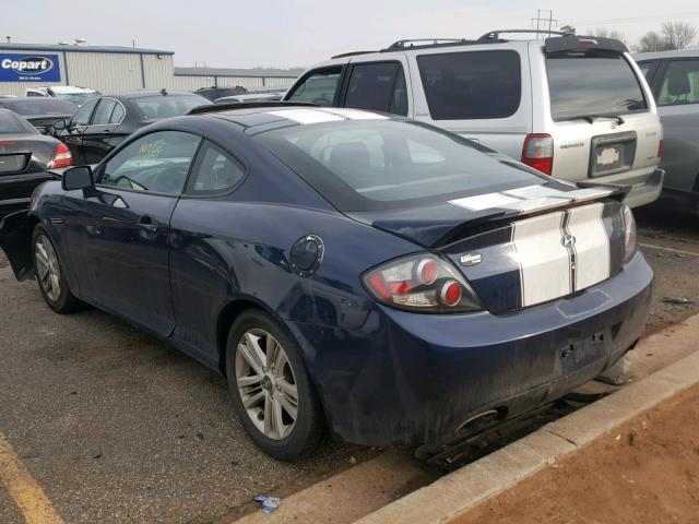 KMHHM66D68U279619 - 2008 HYUNDAI TIBURON GS BLUE photo 3