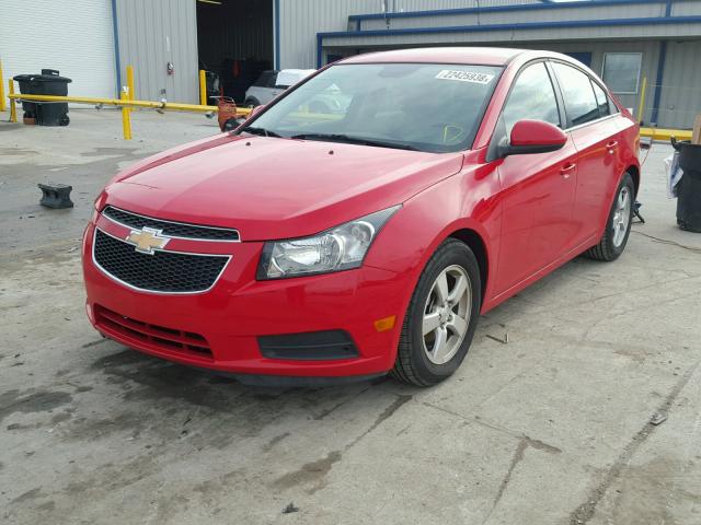 1G1PD5SB2E7180863 - 2014 CHEVROLET CRUZE LT RED photo 2