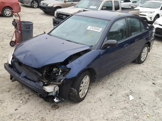 2HGES16664H553059 - 2004 HONDA CIVIC LX BLUE photo 2