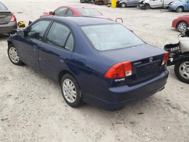 2HGES16664H553059 - 2004 HONDA CIVIC LX BLUE photo 3