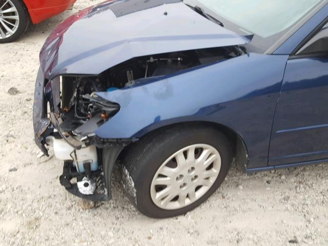 2HGES16664H553059 - 2004 HONDA CIVIC LX BLUE photo 9