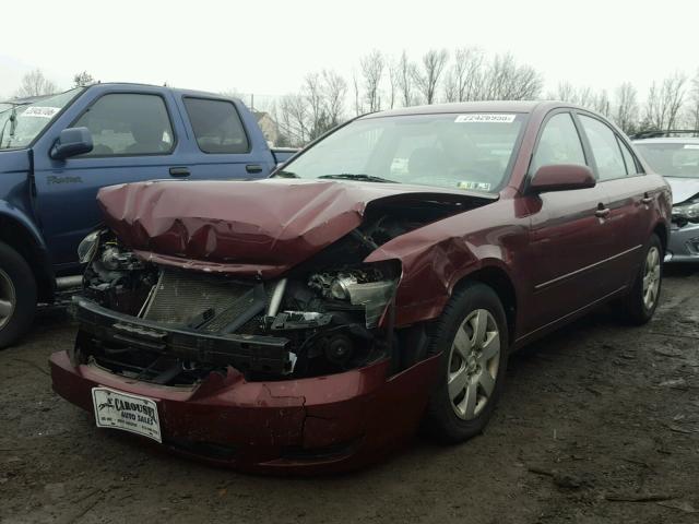 5NPET46C37H296831 - 2007 HYUNDAI SONATA GLS MAROON photo 2