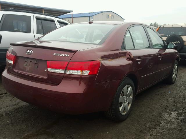 5NPET46C37H296831 - 2007 HYUNDAI SONATA GLS MAROON photo 4