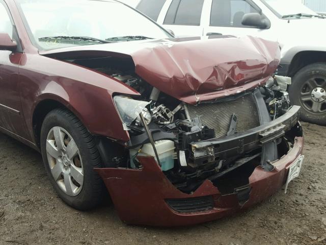 5NPET46C37H296831 - 2007 HYUNDAI SONATA GLS MAROON photo 9