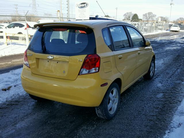 KL1TD66617B771573 - 2007 CHEVROLET AVEO BASE YELLOW photo 4