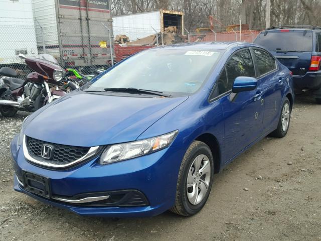 19XFB2F59EE212185 - 2014 HONDA CIVIC LX BLUE photo 2