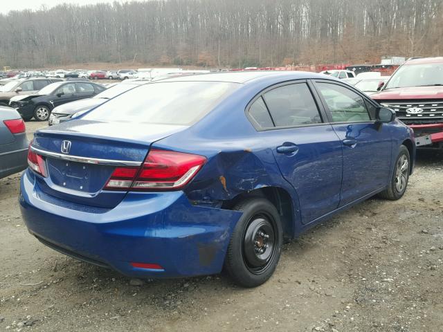 19XFB2F59EE212185 - 2014 HONDA CIVIC LX BLUE photo 4