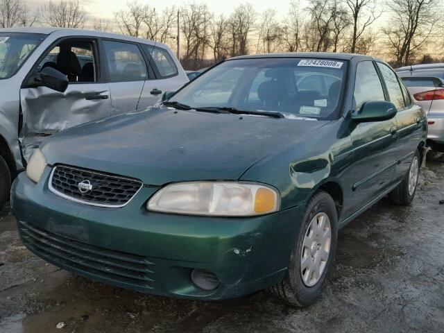 3N1CB51D72L599641 - 2002 NISSAN SENTRA XE GREEN photo 2