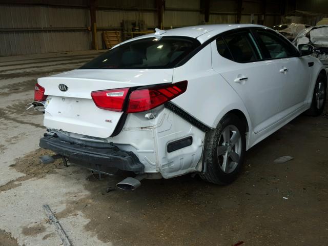 5XXGM4A77FG379754 - 2015 KIA OPTIMA LX WHITE photo 4