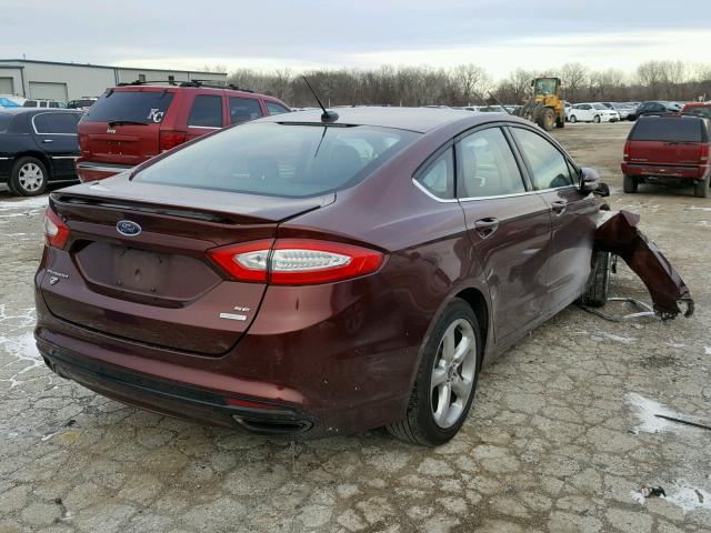 3FA6P0H98FR297137 - 2015 FORD FUSION SE MAROON photo 4