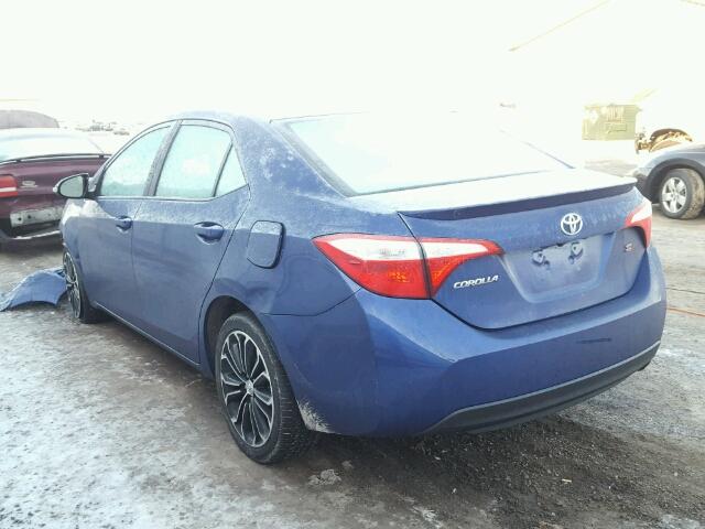 2T1BURHEXEC215108 - 2014 TOYOTA COROLLA L BLUE photo 3