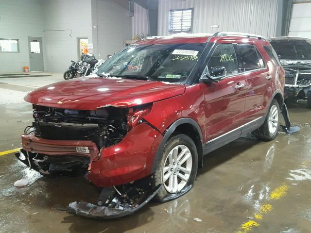 1FM5K8D80FGA44767 - 2015 FORD EXPLORER X RED photo 2