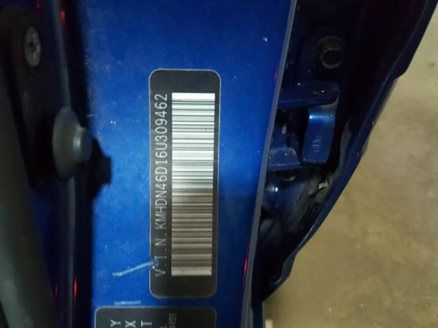 KMHDN46D16U309462 - 2006 HYUNDAI ELANTRA GL BLUE photo 10