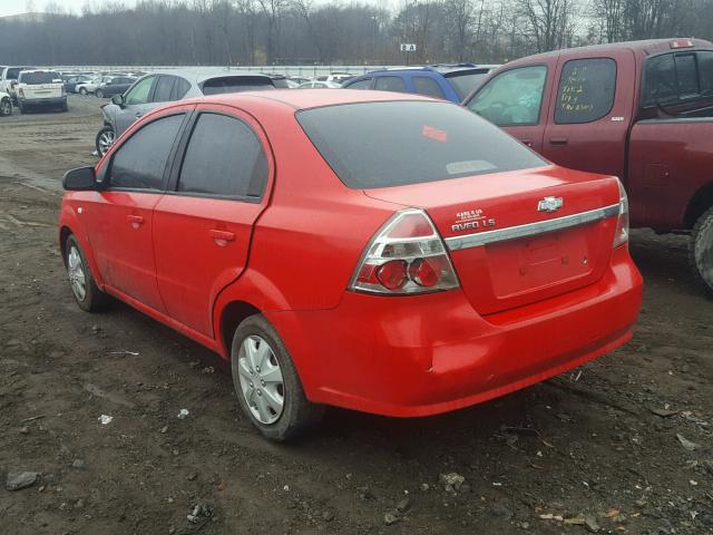 KL1TD56627B097508 - 2007 CHEVROLET AVEO BASE RED photo 3