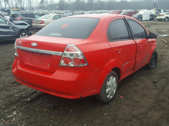 KL1TD56627B097508 - 2007 CHEVROLET AVEO BASE RED photo 4
