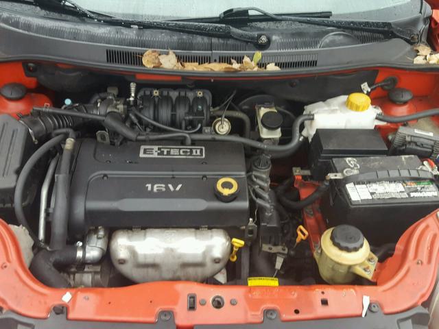 KL1TD56627B097508 - 2007 CHEVROLET AVEO BASE RED photo 7