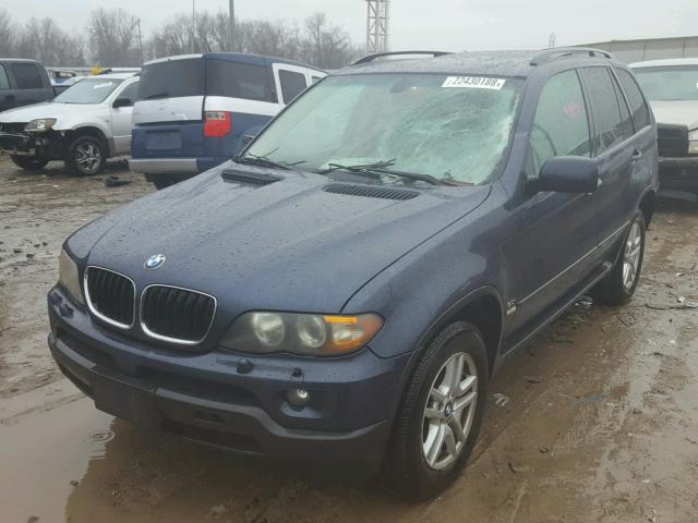 5UXFA13544LU45025 - 2004 BMW X5 3.0I BLUE photo 2