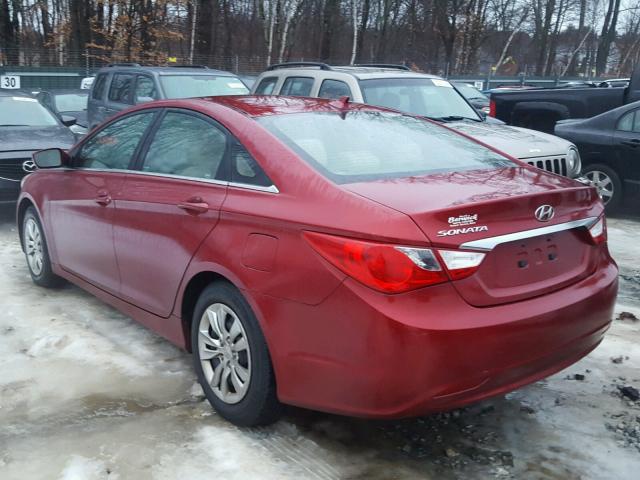 5NPEB4AC8BH210013 - 2011 HYUNDAI SONATA GLS MAROON photo 3