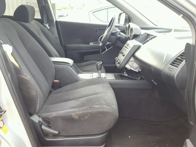 JN8AZ08W94W301358 - 2004 NISSAN MURANO SL SILVER photo 5