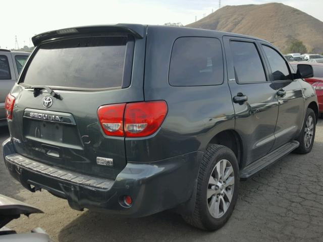 5TDZY64A28S003688 - 2008 TOYOTA SEQUOIA SR GREEN photo 4