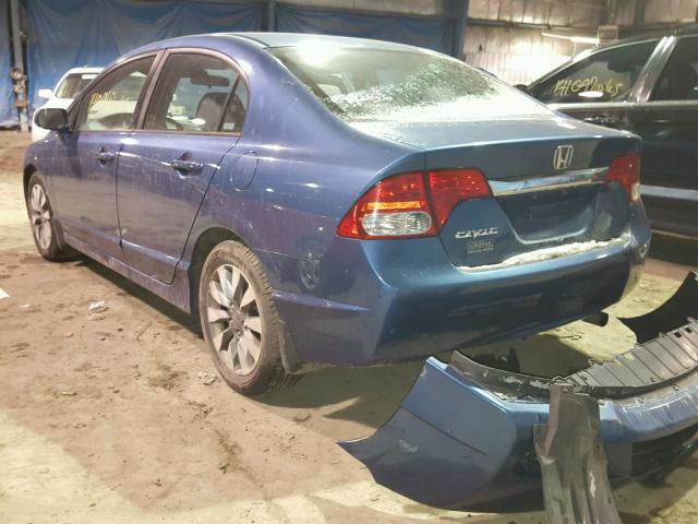 19XFA16889E000231 - 2009 HONDA CIVIC EX BLUE photo 3