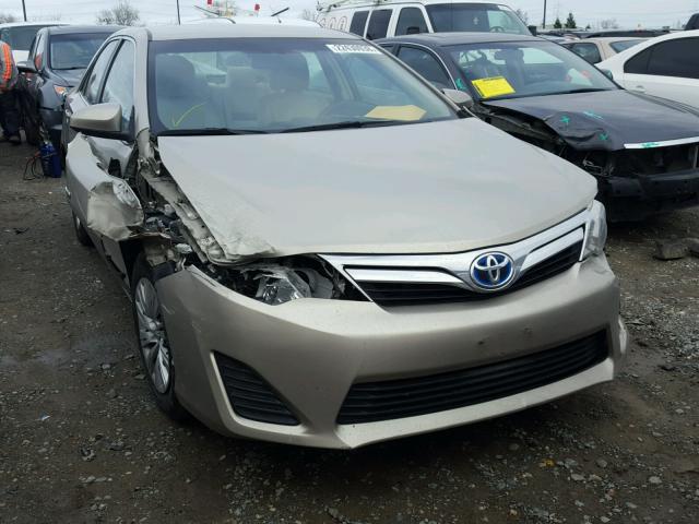 4T1BD1FK8EU104565 - 2014 TOYOTA CAMRY HYBR BEIGE photo 1