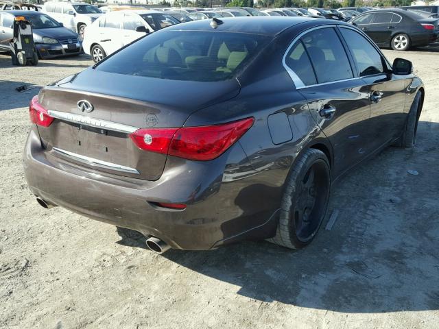 JN1BV7AP2EM685300 - 2014 INFINITI Q50 BASE BROWN photo 4