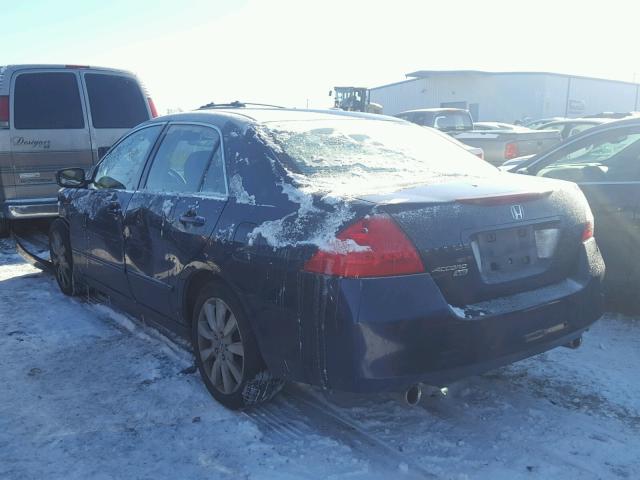 1HGCM66407A104718 - 2007 HONDA ACCORD SE BLUE photo 3