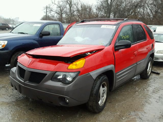 3G7DA03E61S501912 - 2001 PONTIAC AZTEK RED photo 2