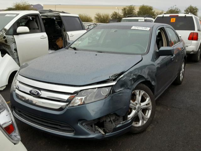 3FAHP0HA0CR296109 - 2012 FORD FUSION SE BLUE photo 2