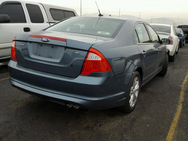 3FAHP0HA0CR296109 - 2012 FORD FUSION SE BLUE photo 4