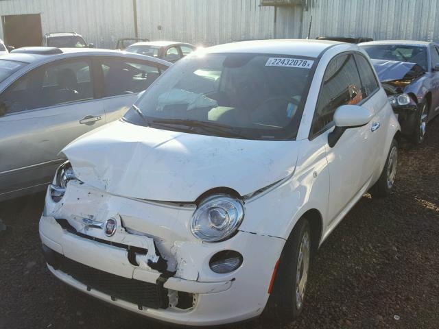 3C3CFFAR7ET293387 - 2014 FIAT 500 POP WHITE photo 2