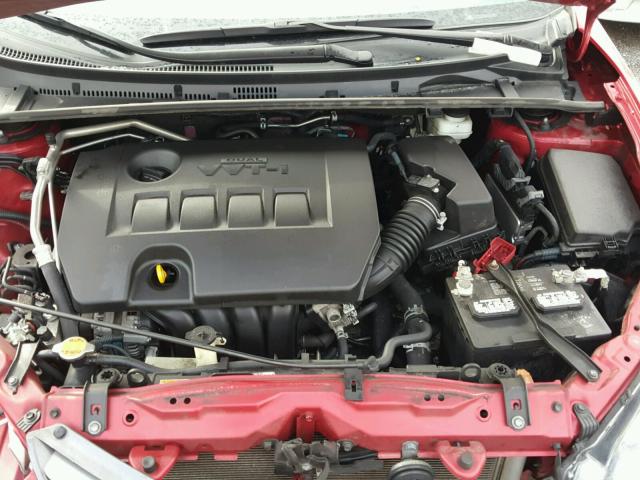 2T1BURHE1FC389294 - 2015 TOYOTA COROLLA L RED photo 7