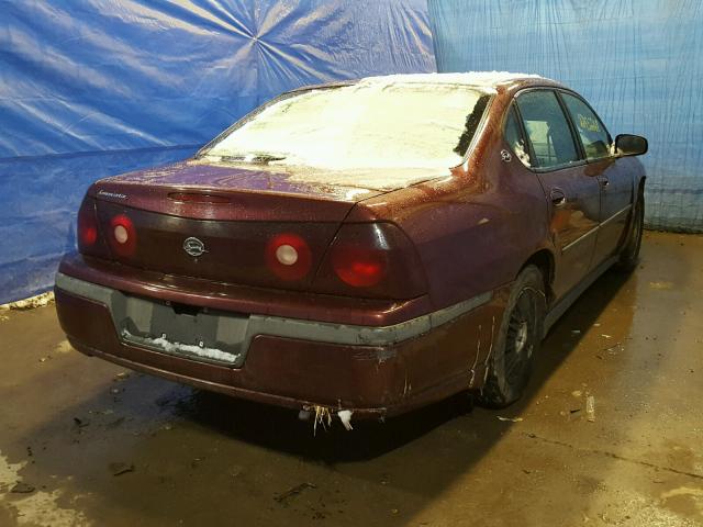 2G1WF55E129200302 - 2002 CHEVROLET IMPALA 栗色 照片 4