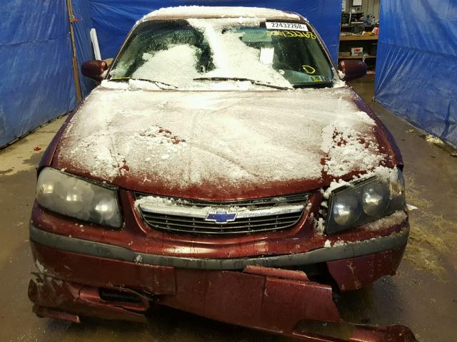 2G1WF55E129200302 - 2002 CHEVROLET IMPALA MAROON photo 9