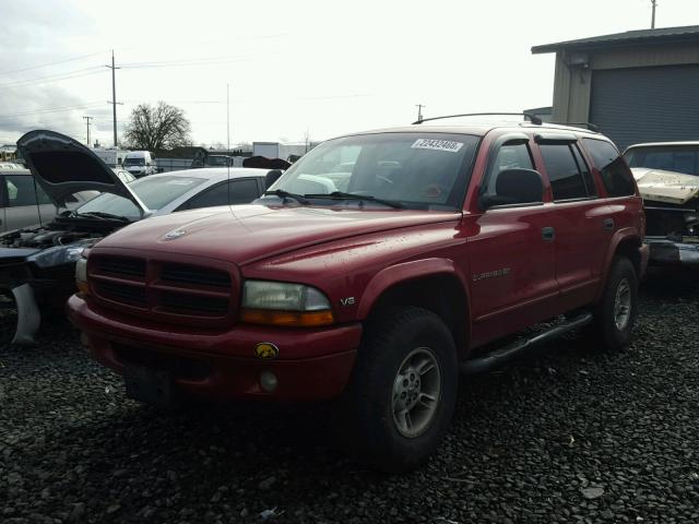 1B4HS28N2YF201137 - 2000 DODGE DURANGO RED photo 2