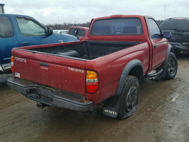 5TEPM62N23Z258779 - 2003 TOYOTA TACOMA MAROON photo 4