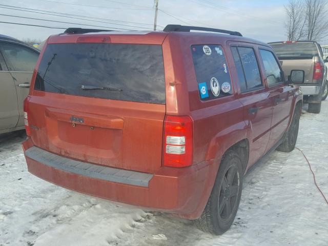 1J8FF28W88D714632 - 2008 JEEP PATRIOT SP ORANGE photo 4