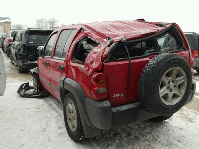 1J4GK48K62W354833 - 2002 JEEP LIBERTY SP RED photo 3