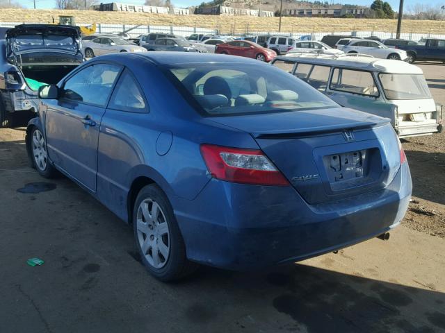 2HGFG11648H533654 - 2008 HONDA CIVIC LX BLUE photo 3