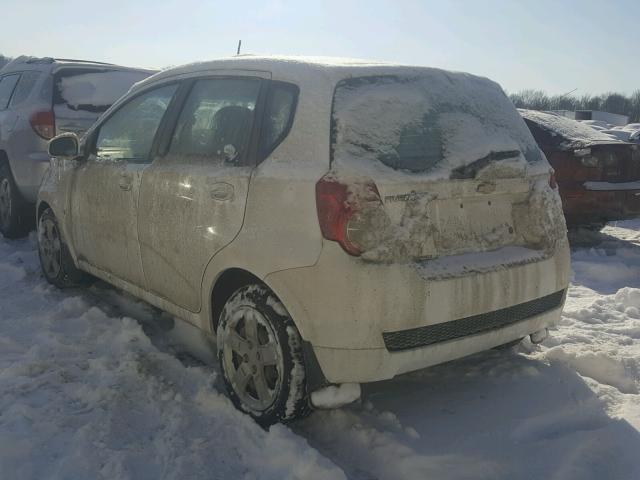 KL1TD66E59B651303 - 2009 CHEVROLET AVEO LS WHITE photo 3