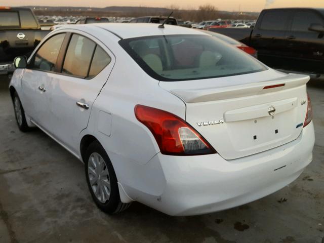 3N1CN7AP4DL836117 - 2013 NISSAN VERSA S WHITE photo 3