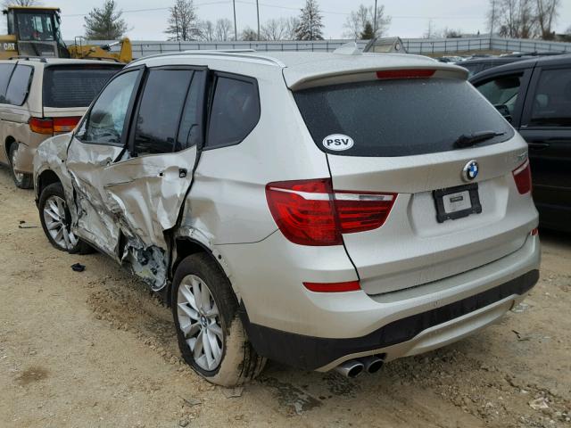 5UXWX9C5XG0D81885 - 2016 BMW X3 XDRIVE2 SILVER photo 3