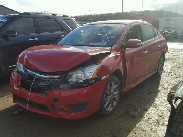 3N1AB7AP9FY340137 - 2015 NISSAN SENTRA S RED photo 2